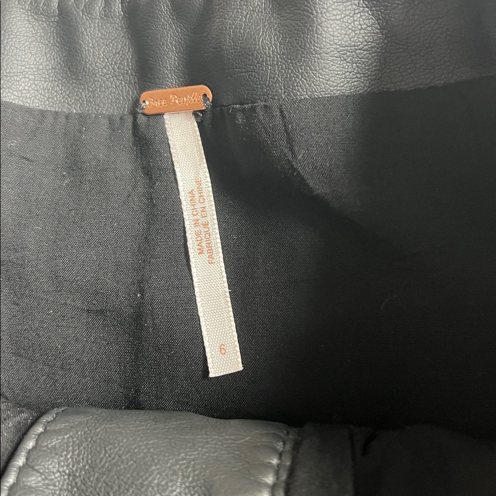 Free People Black faux leather mini skirt - Picture 4 of 5
